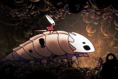 Hollow Knight Silksong character rides a big bug in key art for Silksong
