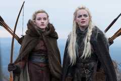 Julia Garner and Emma Stone as fantasy elves in Maniac